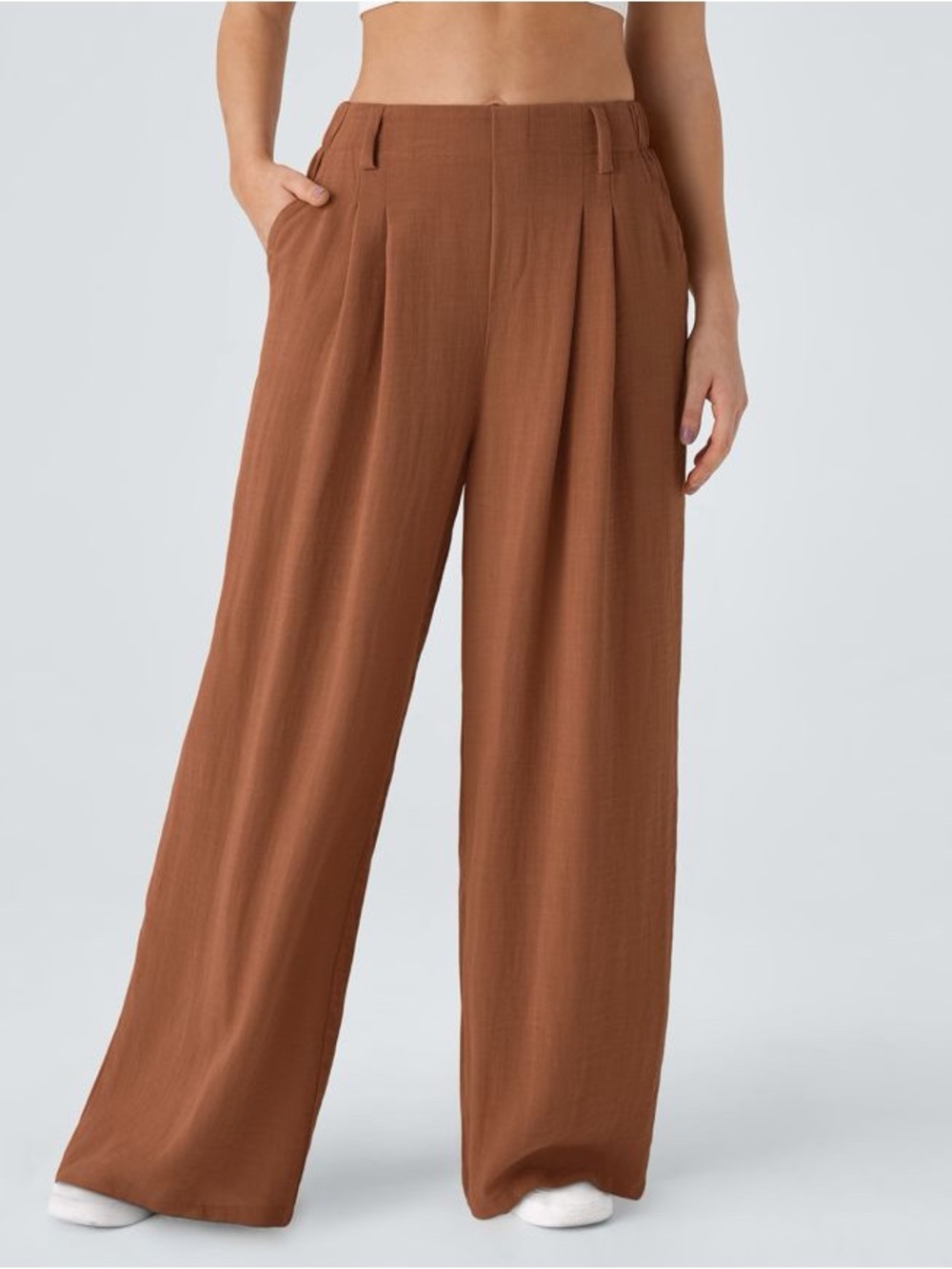 NWT Halara High Rise Pleated Wide Leg Palazzo Pants XLP Petite Minimalist Resort